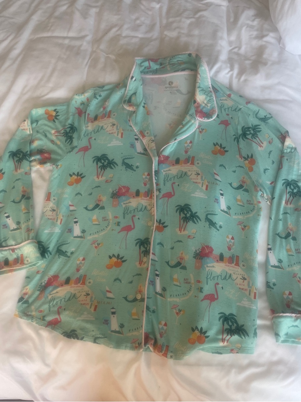 Spartina 449 Mint Green Florida Print Pajama Top